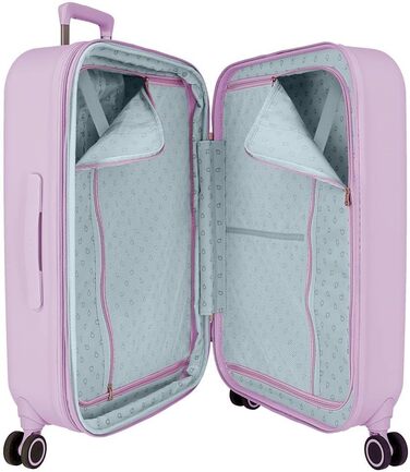 Кабінний чемодан Enso Annie Lila 40x55x20 см, жорсткий ABS, TSA-замок, 37 л, 2,74 кг, 4 подвійні колеса, ручна поклажа, розширюваний, бузковий