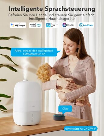 Зволожувач повітря GoveeLife Smart 3L з аромадифузором та нічником для спальні, дитячої, рослин