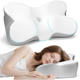 Ортопедична подушка для шиї з піни Memory Foam Zervikales: підтримка голови та шиї, для сну на боці, спині, животі, зняття болю в шиї