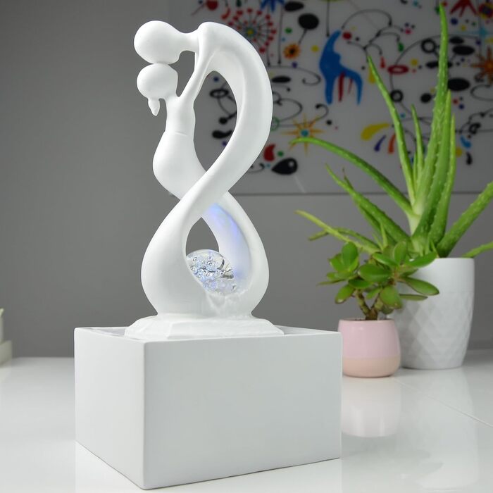 Декоративний кімнатний фонтан Zen Light SCFR19-C8 Амур, білий, з LED підсвіткою, 31x14x14 см