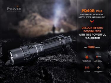 Ліхтарик FENIX PD40R v3.0 акумуляторний з великою дальністю світла