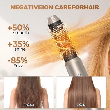 Airstyler 6 в 1 Gold 1000W: Фен-щітка, плойка, випрямляч для волосся – професійний набір для укладки