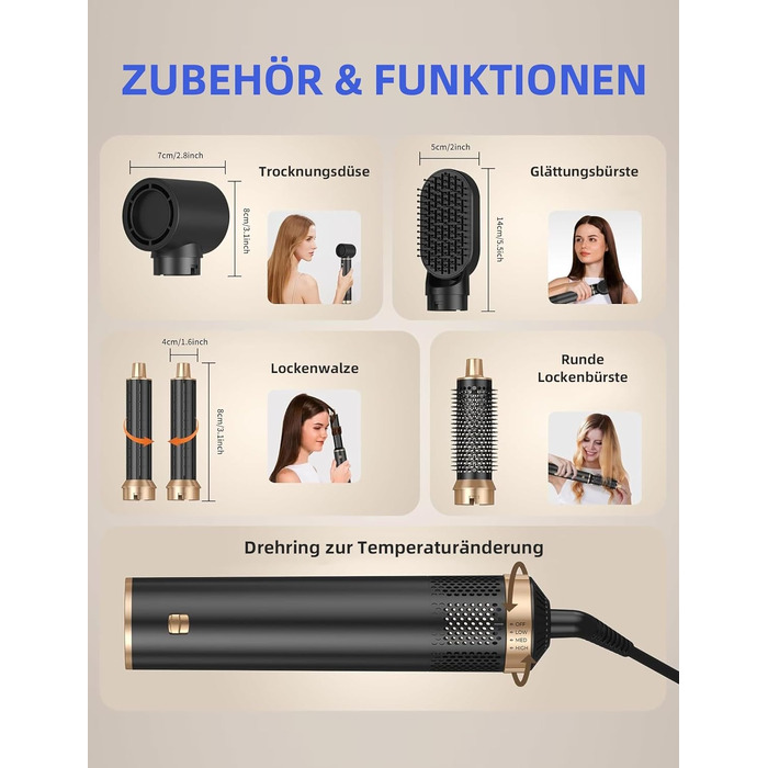 Airstyler 5 в 1 з автоматичним завивачем та насадкою-щіткою для об'єму, локонів та вирівнювання волосся (EU)