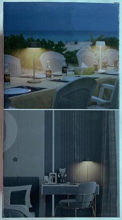Klighten Диммовані LED акумуляторні настільні лампи, 2 шт, алюмінієві, сенсорне керування, IP54, для спальні та ресторану, тепле світло 3000K, антрацит, USB зарядка