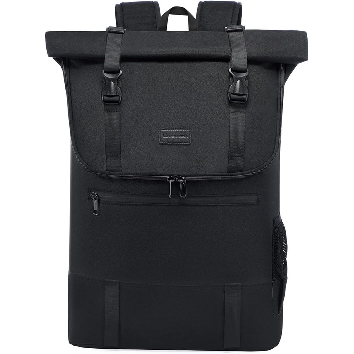 Великий водонепроникний рюкзак LOVEVOOK для ноутбука 17,3'' Rolltop, для жінок і чоловіків, шкільний, дорожній, ручна поклажа для літака, чорний