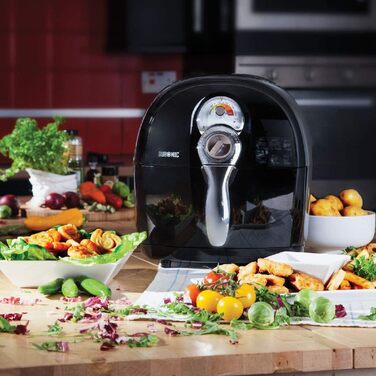 Фритюрниця без олії Duronic AF1 BK, 2 л, 1500 Вт, аерофритюрниця, міні духовка для смаження, запікання, тушкування, Cool Touch, температура до 200°C
