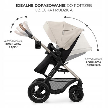 Дитячий візок 4в1 Kinderkraft MOOV 2 AIR з автокріслом MINK PRO та базою, сірий