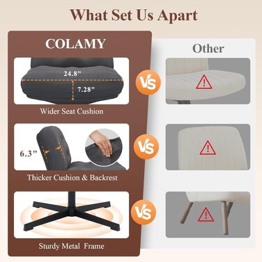 Крісло офісне шкіряне COLAMY XXL для дому та офісу, темно-сіре, з регульованими підлокітниками, широке сидіння 59 см, вантажопідйомність 181 кг