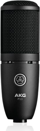 Студійний конденсаторний мікрофон AKG P120 чорний + кабель Stagg XLR-XLR 3 м червоний для запису