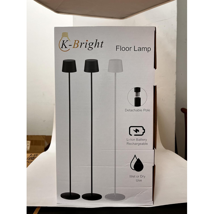 K-Bright Золота торшерна лампа LED, 4W, димер, сенсорне керування, металевий алюмінієвий корпус, для вітальні, спальні, офісу, додаткове освітлення (золото)