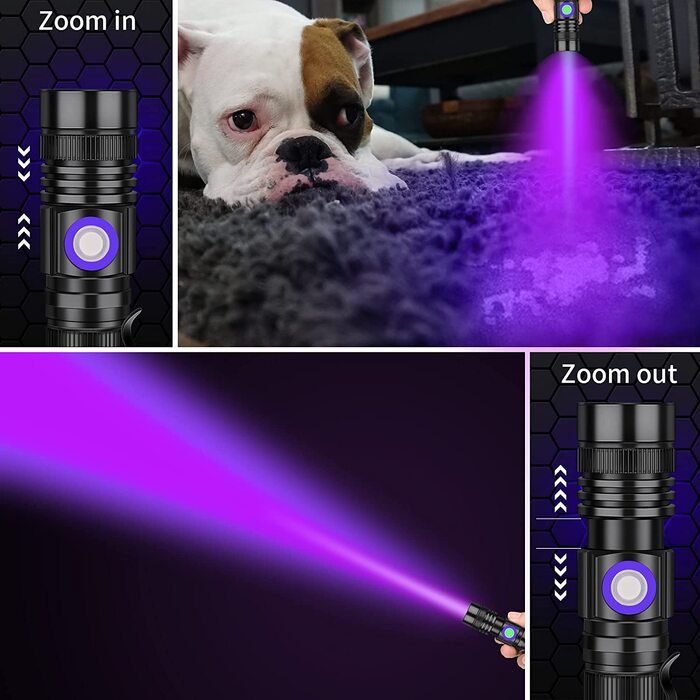 Ультрафіолетовий ліхтарик DARKBEAM 395нм, USB-зарядка, компактний, для виявлення плям тварин, затвердіння смоли, 2 шт.