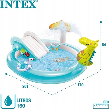 Поматеріальний водний ігровий центр Intex СЛОН (Смок) з фонтаном, 201x170x84 см