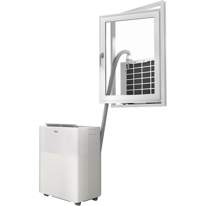 Мобільний кондиціонер Midea PortaSplit-E 12000 BTU (3.5 кВт) персикового кольору: охолодження A++/опалення A+, до 42 м² / 105 м³, надтихий (39 дБ)