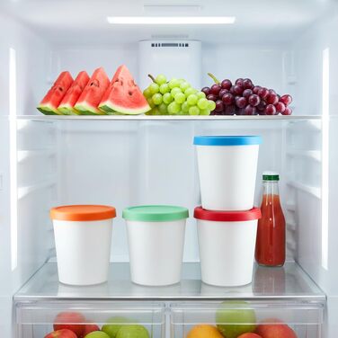 Контейнери для морозива Peohud, 4 шт, 1 л, з силіконовою кришкою, BPA-free, для дому та морозильної камери