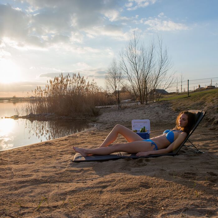 Relaxdays: Великий пляжний килимок XXL з подушкою для голови