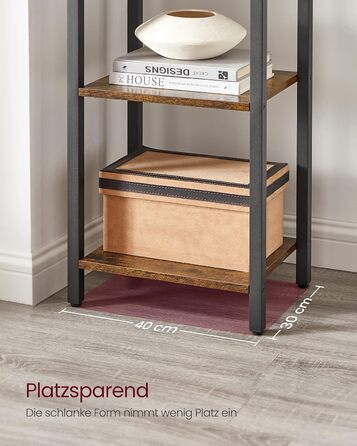 Стелаж VASAGLE Regal з 6 полицями, 30x40x186 см, вінтажний, для офісу, вітальні, спальні, кухні