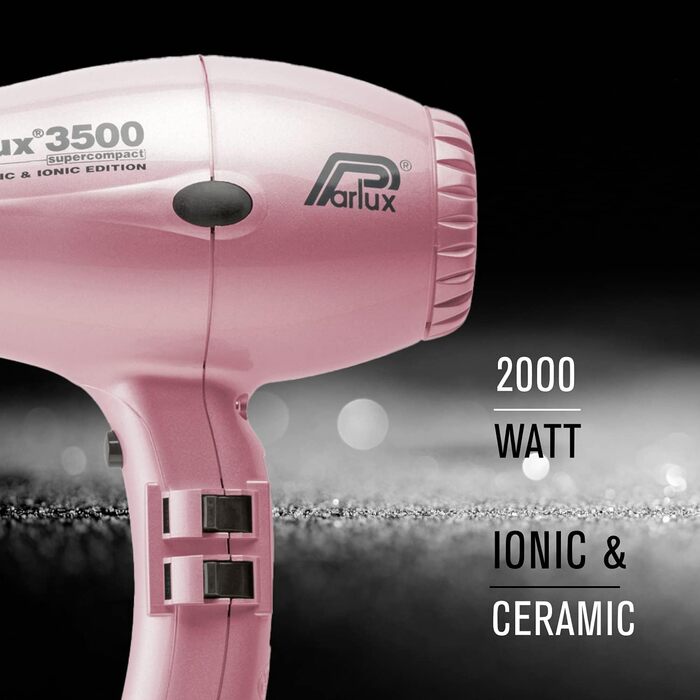 Фен Parlux 3500 SuperCompact Ceramic + Ionic, рожевий, професійний
