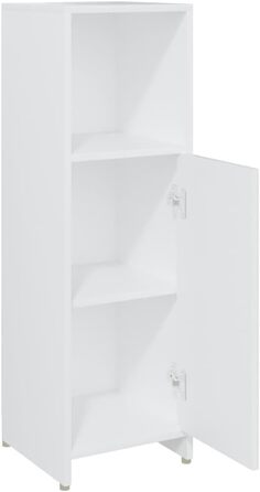 Шафа для ванної vidaXL, 3 відділення, 1 дверцята, білий, 30x30x95 см, ДСП