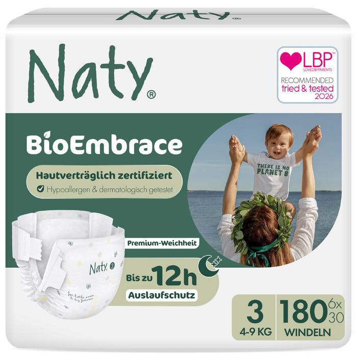 Екологічні підгузки для дітей Naty BioEmbrace, розмір 4 (7–18 кг), 88 шт