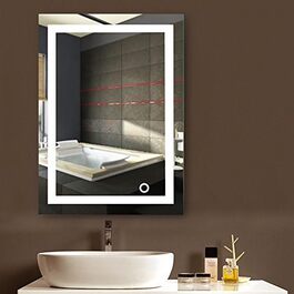 Дзеркало для ванної кімнати Kedia 50x70 см з підсвіткою LED, біле світло 6500K, сенсорне керування