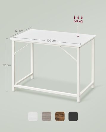 Комп'ютерний стіл VASAGLE 120x60x76 см, для офісу, спальні, вітальні, вінтажний колір, LWD039B01V1