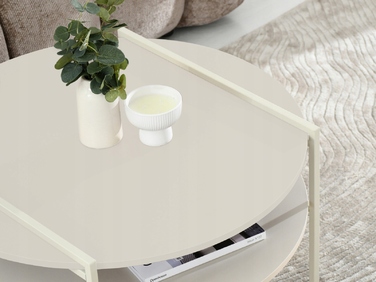 Журнальний стіл Mebel-Partner круглий, 80 x 80 x 45 см, кремовий