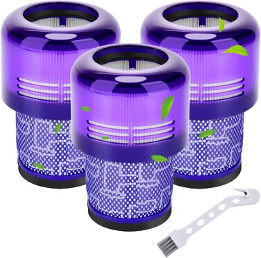 Комплект з 3 фільтрів Rebirthcare для пилососів Dyson V11 SV17 SV14 SV22 Absolute, Pro, Animal, Torque Drive, Total Clean, змінний HEPA фільтр, сумісний з Dy-970013-02, 97001302, V11-3pcs