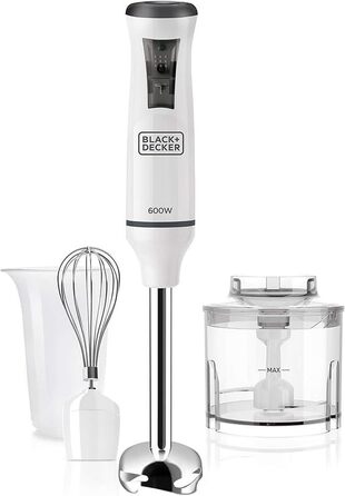 Занурювальний блендер Black+Decker, 600 Вт, 3 насадки