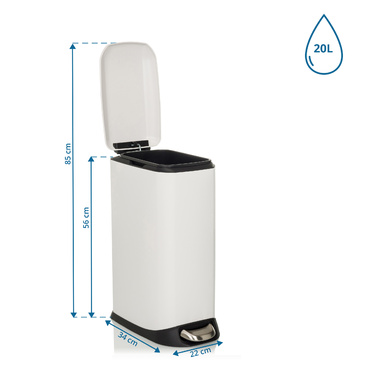 Відро для сміття / відро для сміття CLEAN SLIM 20L сталь біле hjh