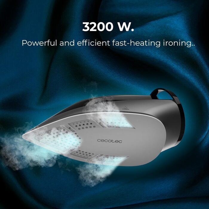 Праска з парогенератором Cecotec IronHero 3200 Essential: 3200 Вт, 8 бар, безперервна подача пари 150 г/хв, паровий удар 420 г/хв, підошва Turbo Slide, автовимкнення, система Cyclo Clean, фільтр від накипу