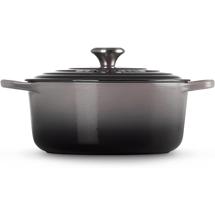 Чавунна каструля-брятер Le Creuset Signature з кришкою, кругла, 26 см, 5,3 л, для всіх плит та індукції, колір Flint