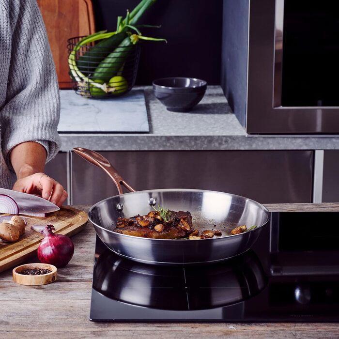 Набір сковорідок BK Cookware Rose, 2 шт, нержавіюча сталь, 24/28 см, сріблястий
