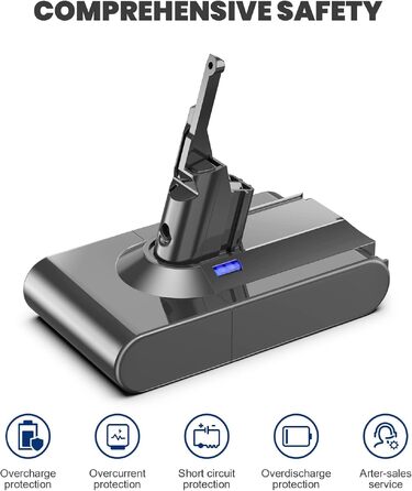 Акумулятор для пилососа Dyson V6 Powtree (2 фільтри, захисна кришка, гвинти) 6.0Ah Сірий