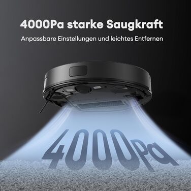 Робот-пилосос Ultenic D10 з функцією вологого прибирання, LiDAR-навігація, 4000 Па, 120 хв автономної роботи, керування через Alexa/Siri/додаток, для шерсті тварин, килимів і твердих підлог