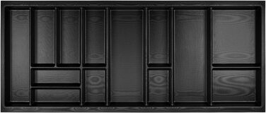 Вставка для столових приборів Orga-Box Junker Slim 1125x476 мм, лавово-сіра з перловою структурою, для кухонних шаф 1200 мм, органайзер у шухляду SO SLIM