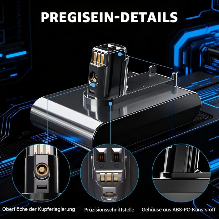 Акумулятор для пилососа Dyson Absolute/Animal/Motorhead/Fluffy SV10 (Carbon Fiber) + 5 фільтрів + гвинти (DC31)