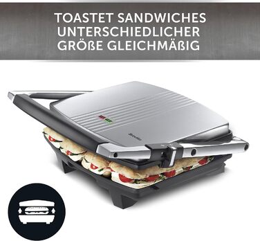 Сендвічниця Breville VST026X для 4 тостів, паніні, нержавіюча сталь, кафе-стиль