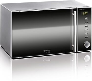 Мікрохвильова піч з грилем Caso MG20 menu 2-in-1, 800 Вт / 1000 Вт, 20 л, 16 програм приготування, нержавіюча сталь