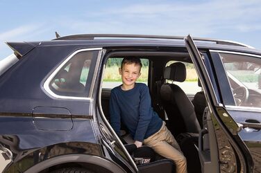 Дитяча автопідставка Booboo Safety Madrid, без Isofix, для дітей 125-150 см (15-36 кг), i-Size, чорний/сірий