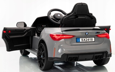 Дитячий електромобіль BMW M4 (сірий) з EVA-гумою, пультом керування та літій-іонним акумулятором