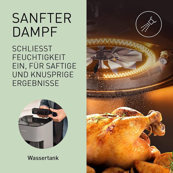 Фритюрниця повітряна Panasonic NF-CC500SXE, 5 л, з вікном, 80–200 °C, 11 програм, LCD-дисплей, покриття антипригарне, сірий матовий, ETM Award 2024