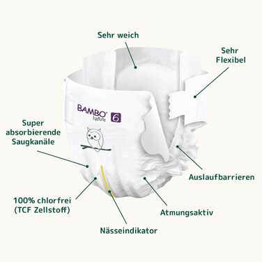 Дитячі підгузки Bambo Nature розмір 4 (7-14 кг), місячний бокс, 144 шт.