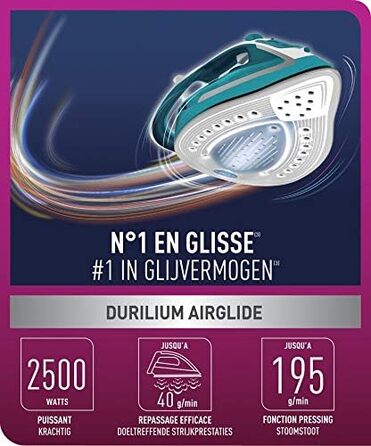 Парова праска Calor Easygliss Plus FV5719C0, 195 г/хв, бірюзова