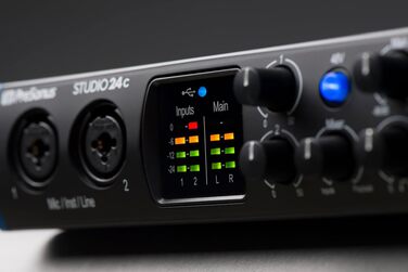 Аудіоінтерфейс PreSonus Studio 24c USB-C для запису, стрімінгу та подкастингу з програмним забезпеченням (2 мікрофонні преампи/2 виходи)