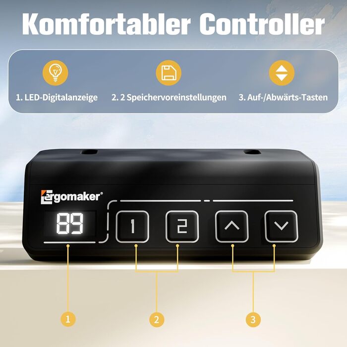 Електричний регульований стіл ERGOMAKER 170x60 см (білий)