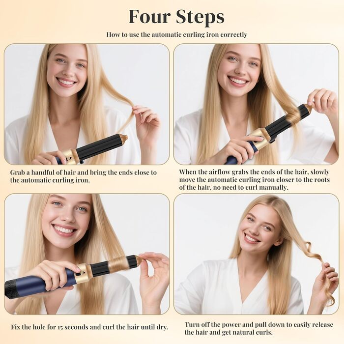 Airstyler 5-в-1: Набір для укладки волосся з гарячою щіткою, автоматичним завивачем та випрямлячем