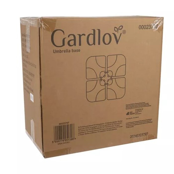 Підставка для садової парасольки Gardlov, чорна, 104x104 см, пластик