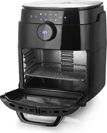 Аерофритюрниця Emerio XXL 13л Smart Fryer AF-121914 з ротисатором, кошиком та функцією дегідрататора, 1800 Вт, чорна