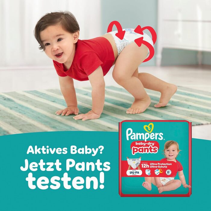 Підгузки Pampers Baby-Dry розмір 4 (9-14 кг), на липучках, 204 шт, велика упаковка