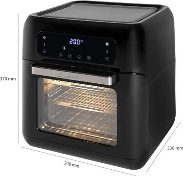 Аерофритюрниця Clatronic FR 3747 H, 11 л, без олії, сенсорне управління, 4 рівні, LED-дисплей, чорна